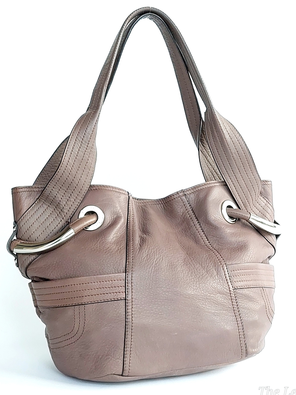 B. Makowsky Taupe Glove Leather Hobo Shoulder Bag